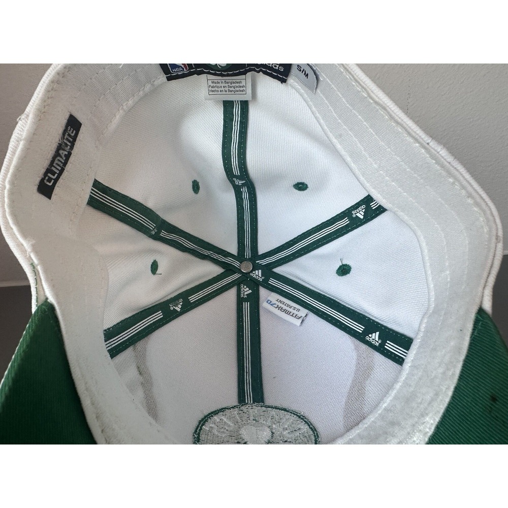 White Boston Celtics Hat Cap Fitted Mens OSFM  NBA Adidas Modern Active Wear - Picture 9 of 15